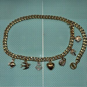 Authentic Juicy couture Vintage thick chain belt with rhinestones
